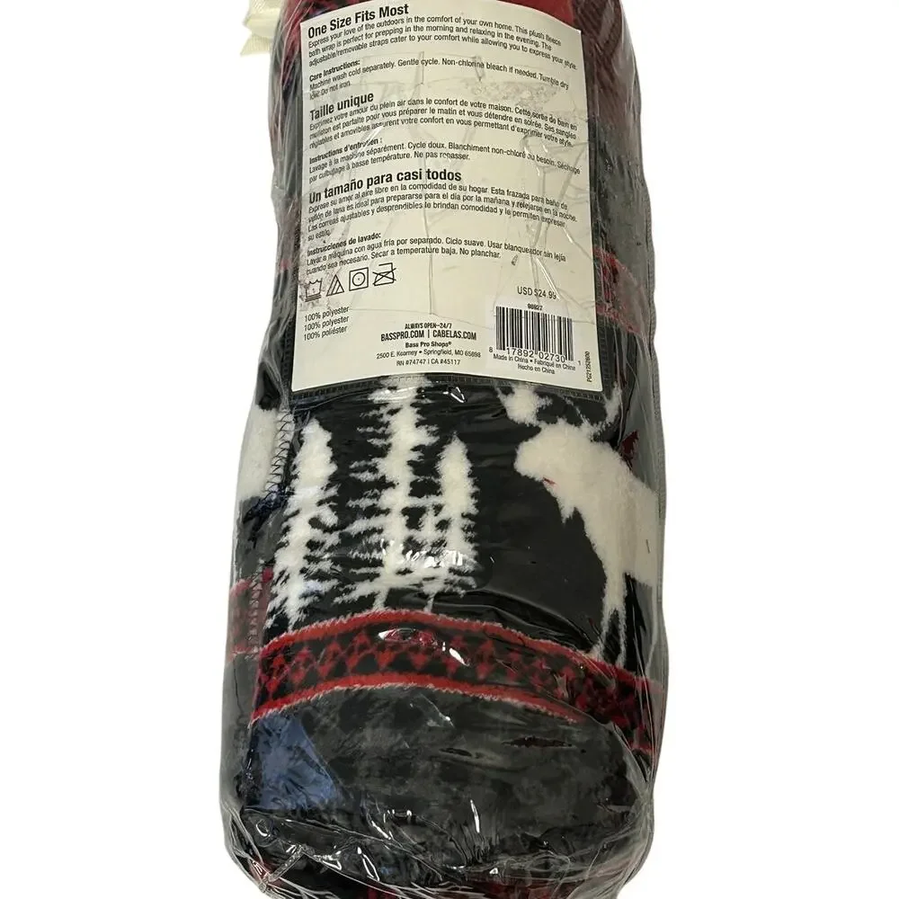 White River plaid bear Christmas bath wrap buffalo check w/polar bear OS